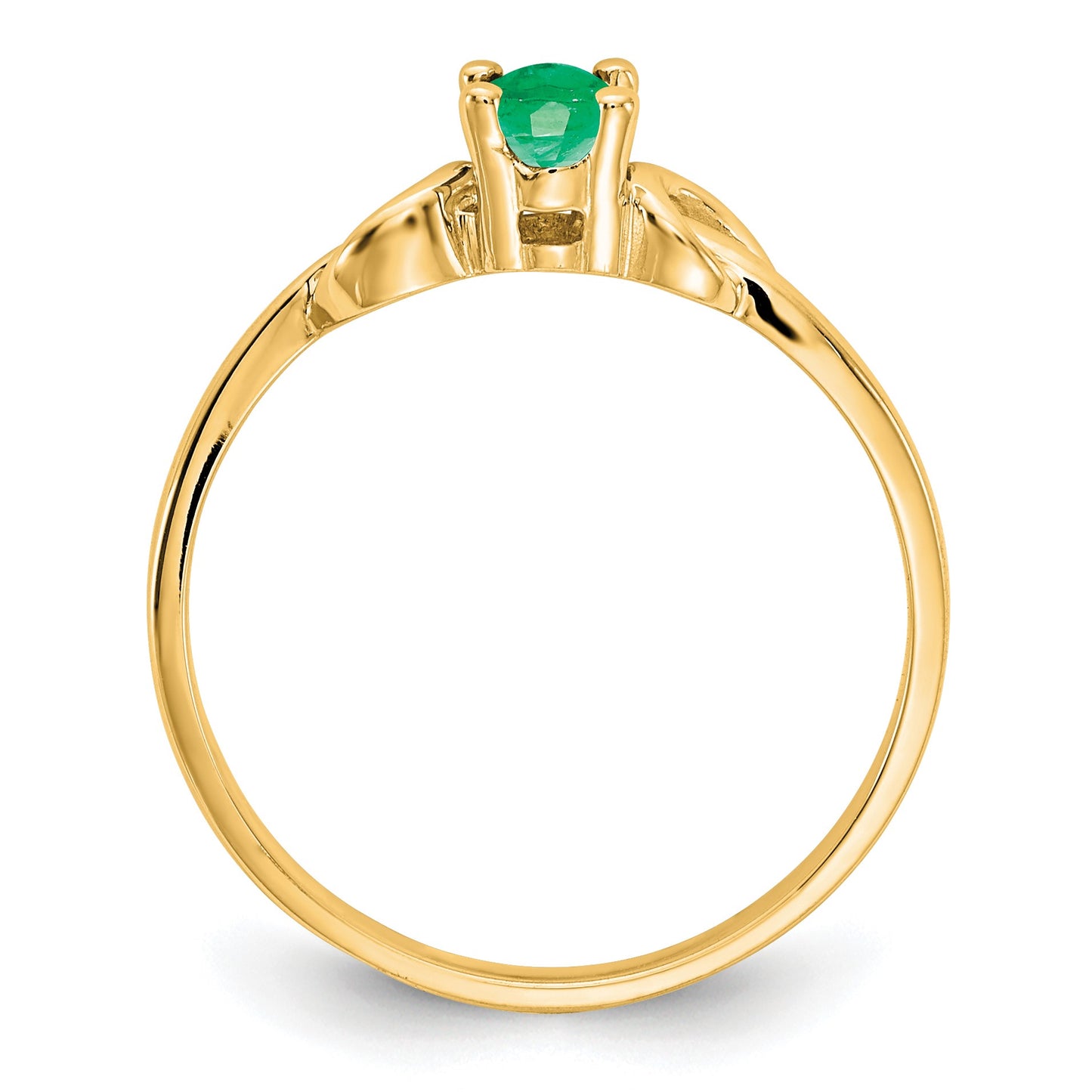 14k 5x3mm Oval Emerald Knot Ring
