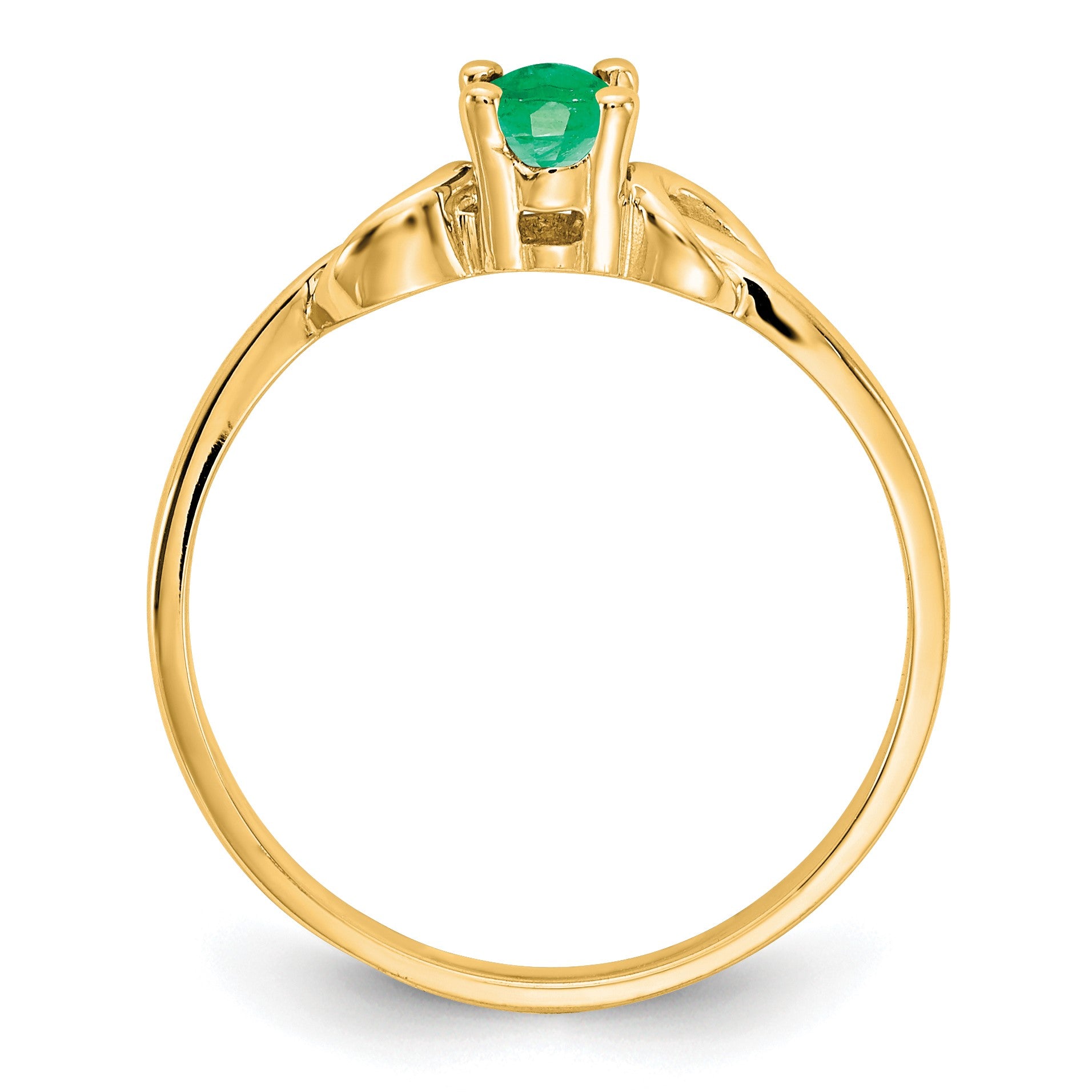 14k 5x3mm Oval Emerald Knot Ring