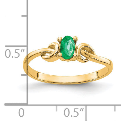 14k 5x3mm Oval Emerald Knot Ring