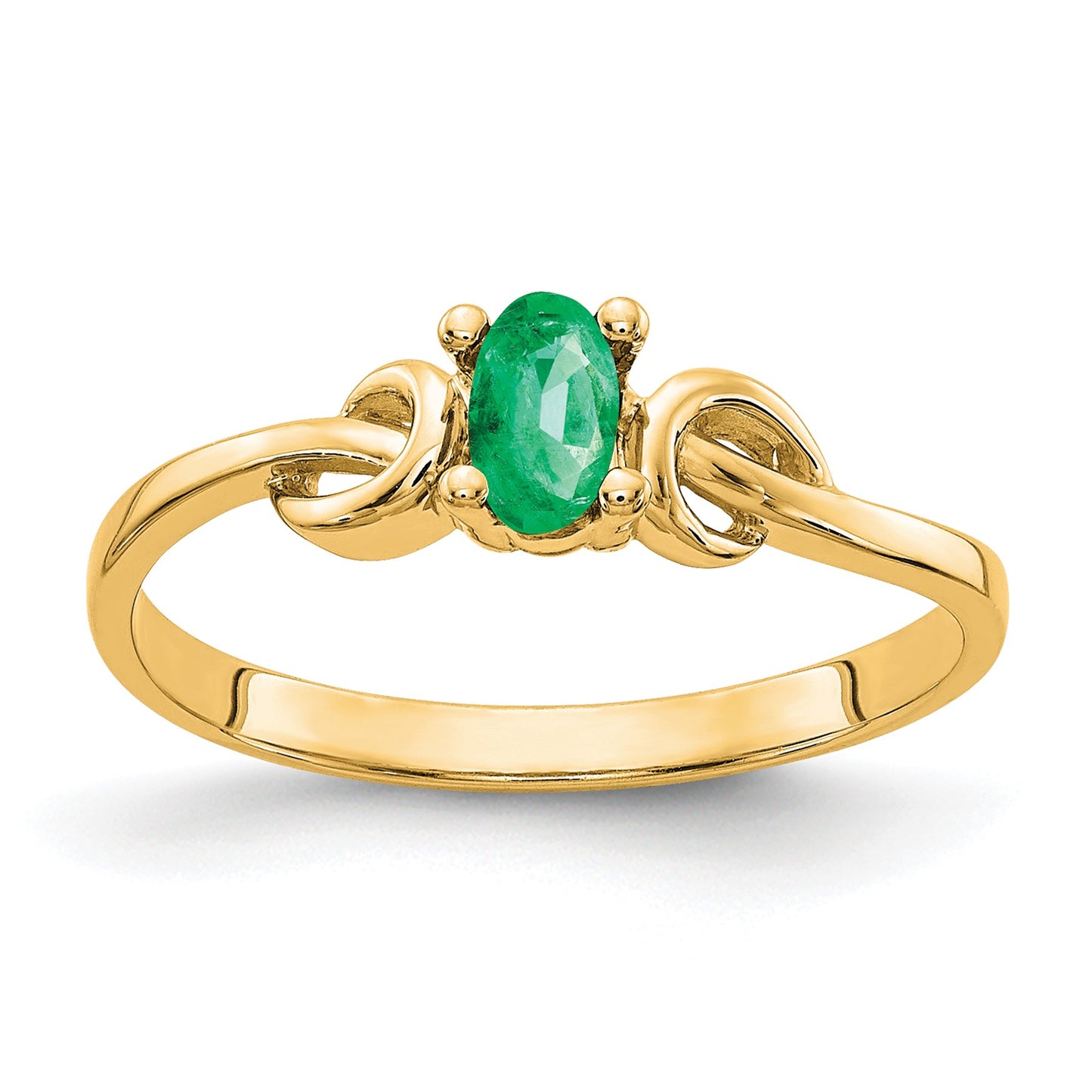 14k 5x3mm Oval Emerald Knot Ring