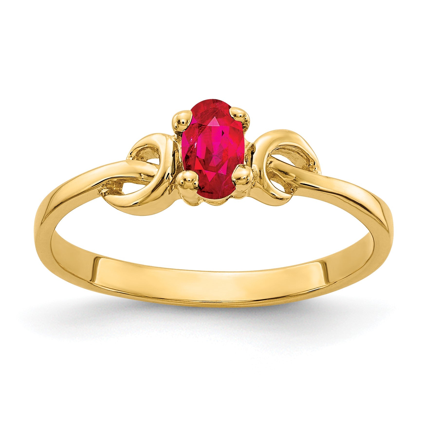 14k 5x3mm Oval Ruby Knot Ring