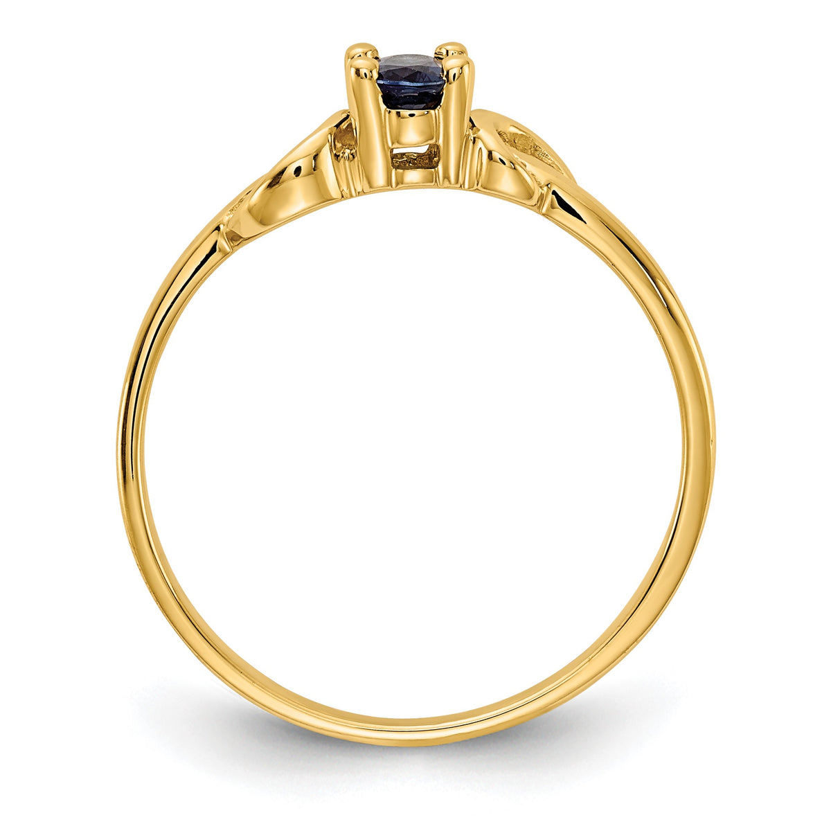 14k 5x3mm Oval Blue Sapphire Knot Ring