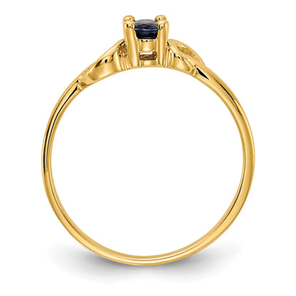 14k 5x3mm Oval Blue Sapphire Knot Ring