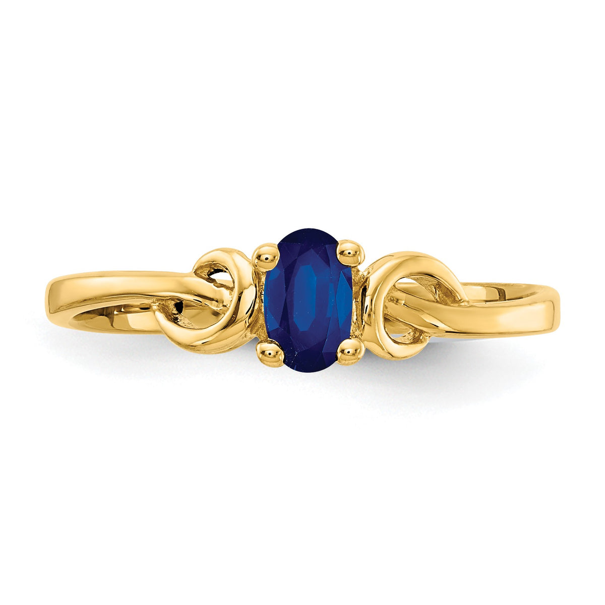 14k 5x3mm Oval Blue Sapphire Knot Ring