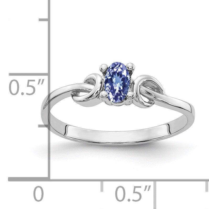 14k White Gold 5x3mm Oval Tanzanite Knot Ring