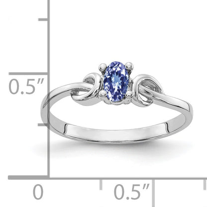 14k White Gold 5x3mm Oval Tanzanite Knot Ring