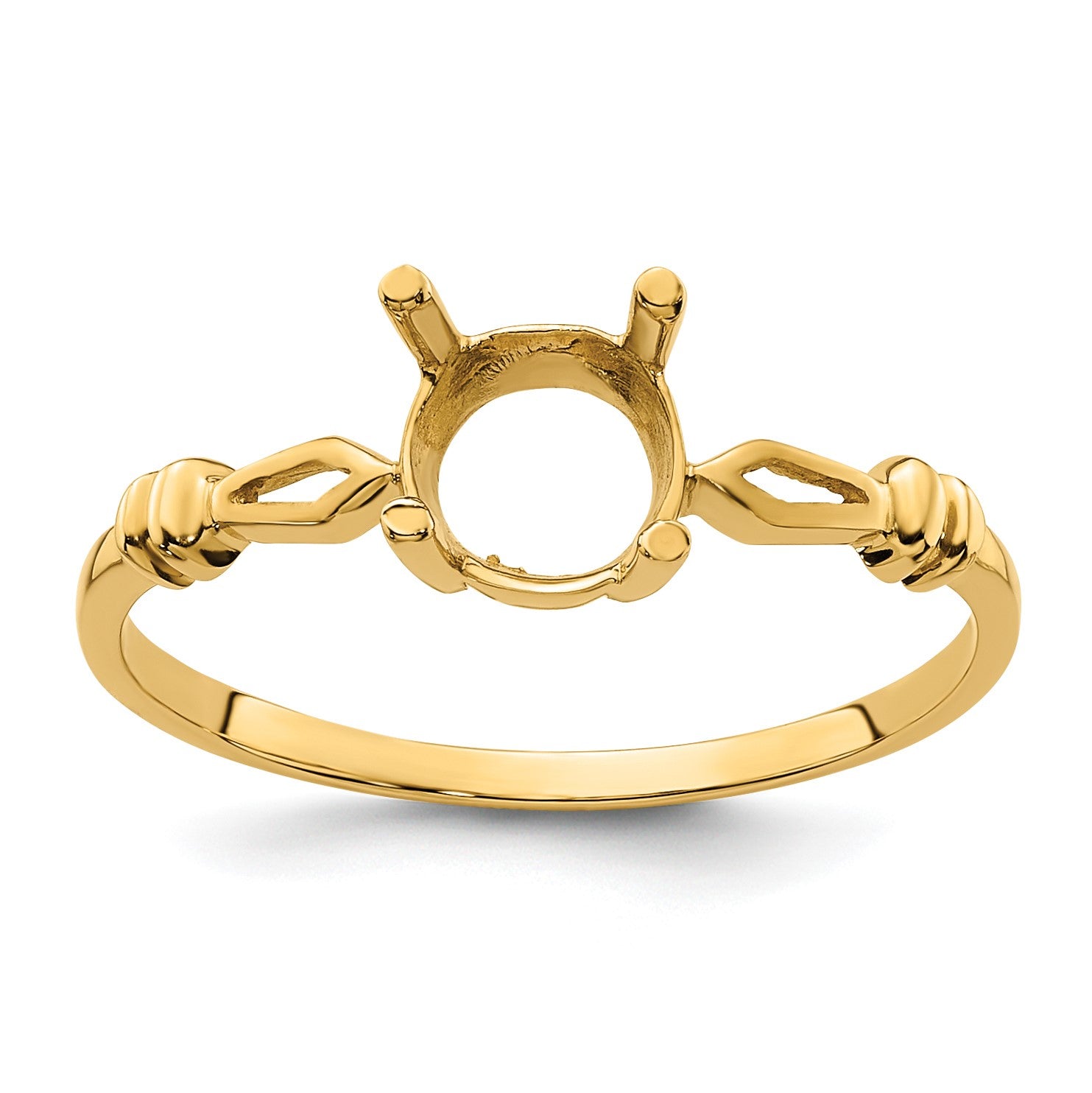 14k Holds 1-7x5mm Oval Gemstone Ring Mounting