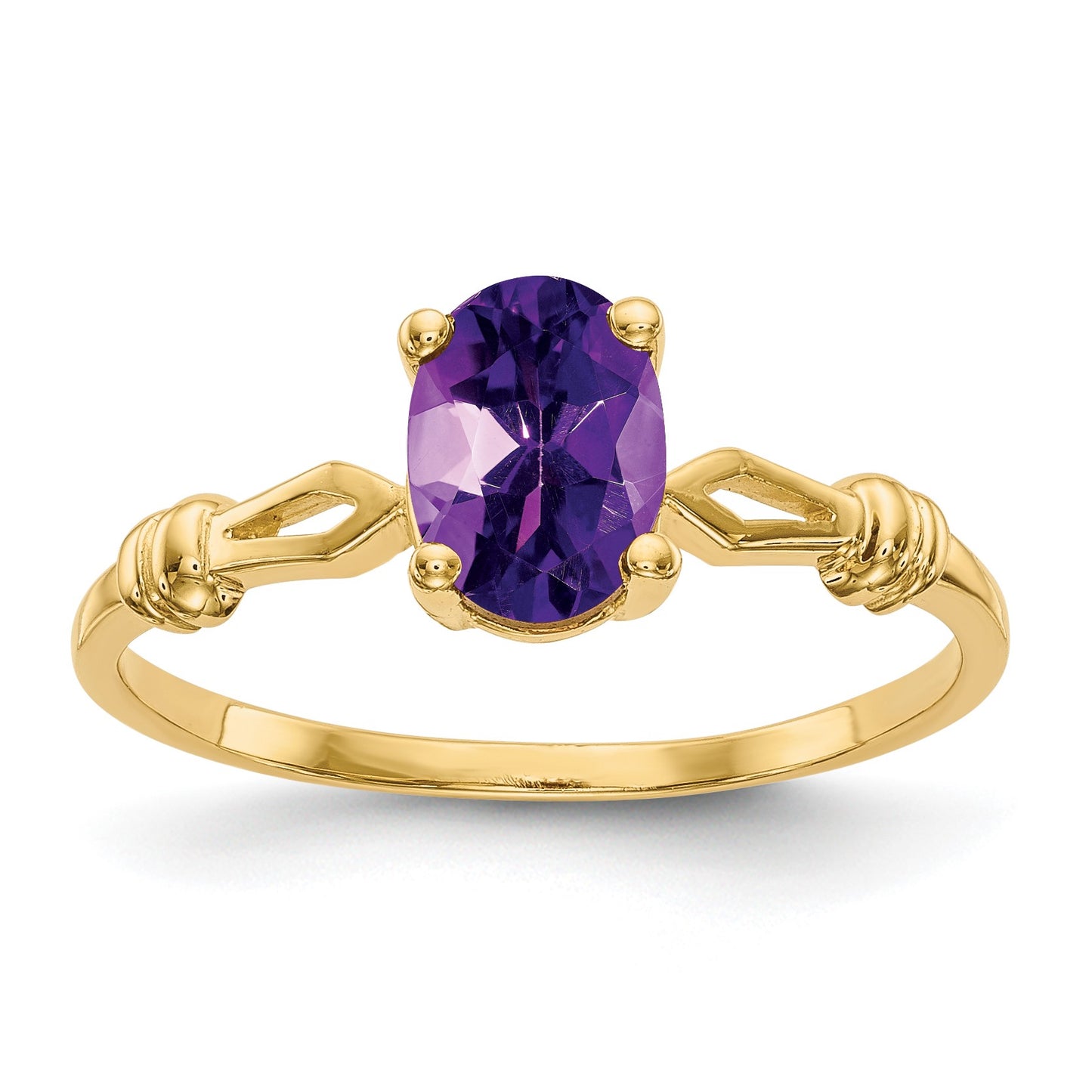 14k 7x5mm Oval Amethyst Ring
