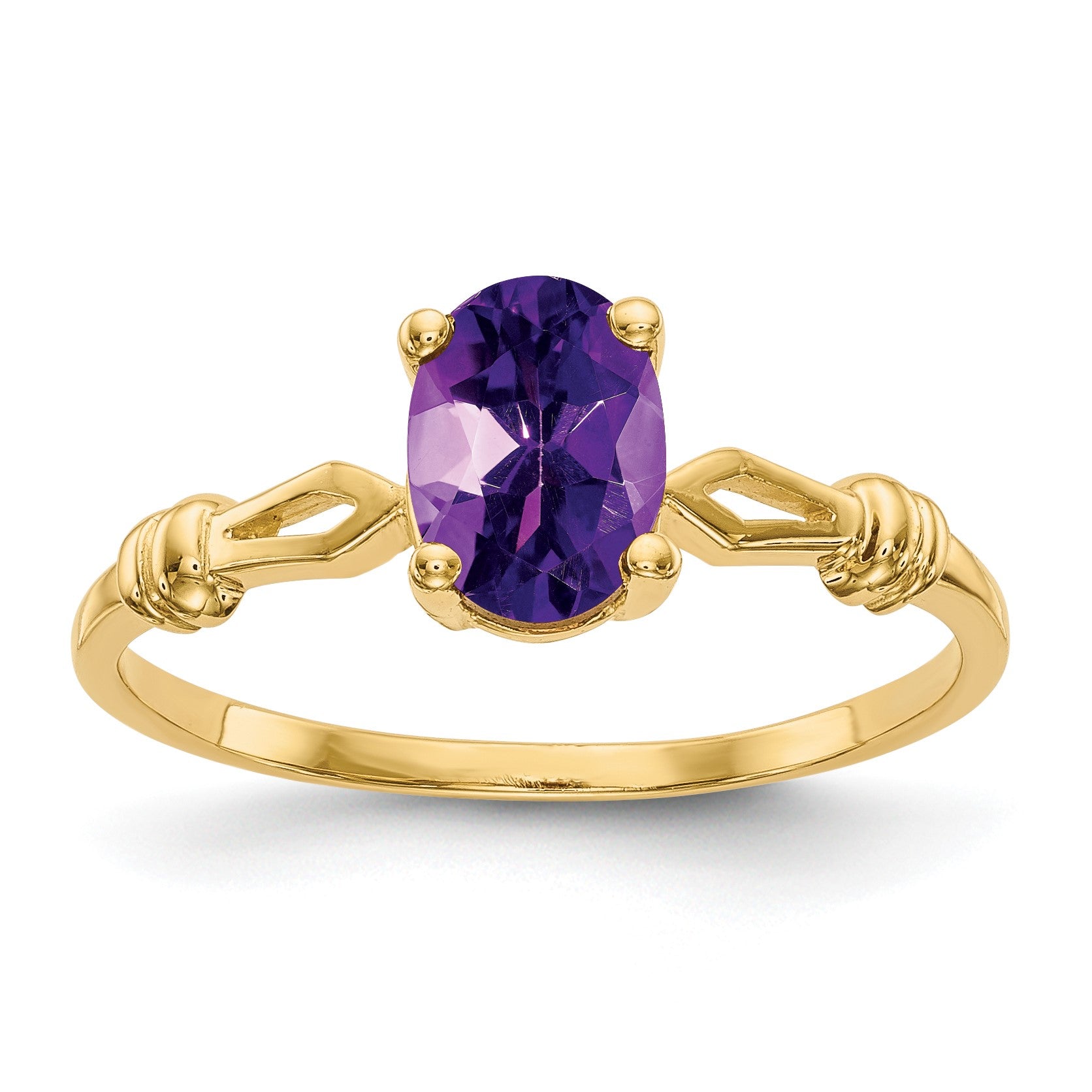 14k 7x5mm Oval Amethyst Ring