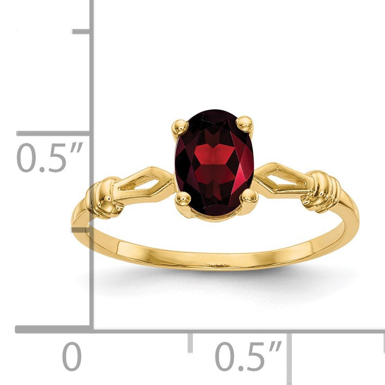 14k 7x5mm Oval Garnet Ring