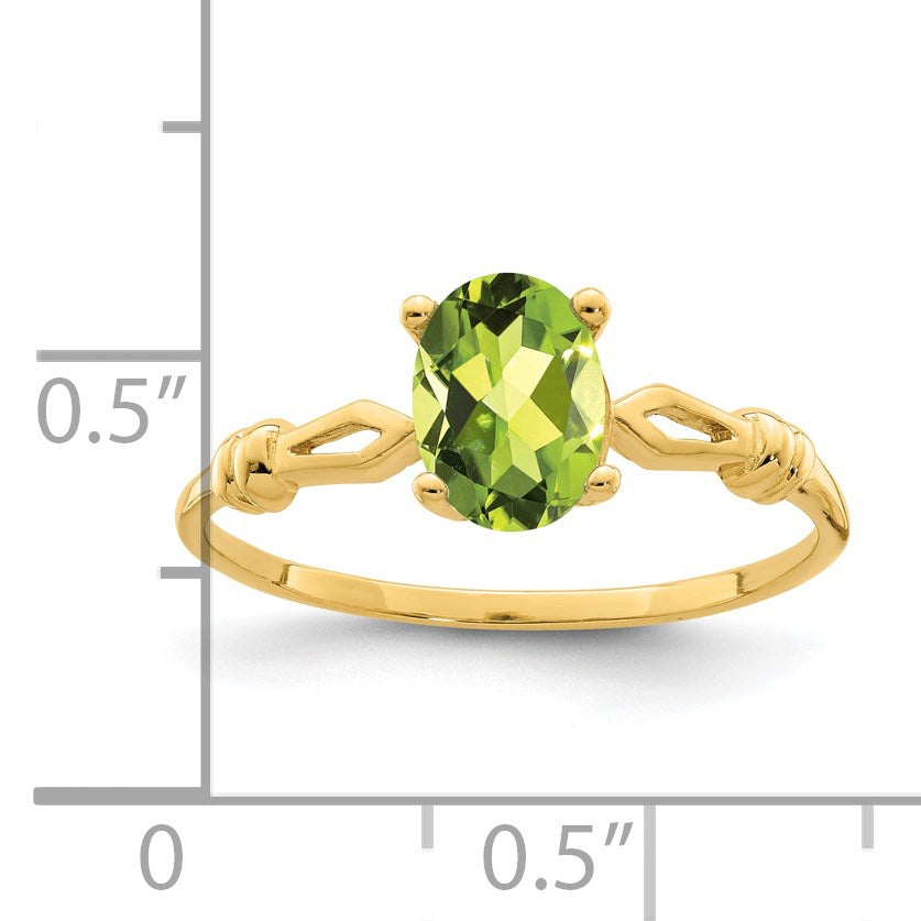 14k 7x5mm Oval Peridot Ring