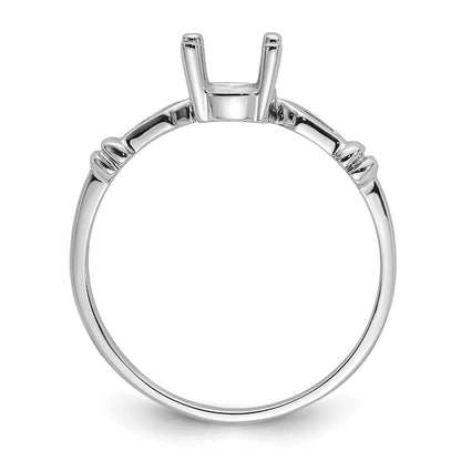 14k White Gold Holds 7x5mm Oval Gemstone Ring Mounting