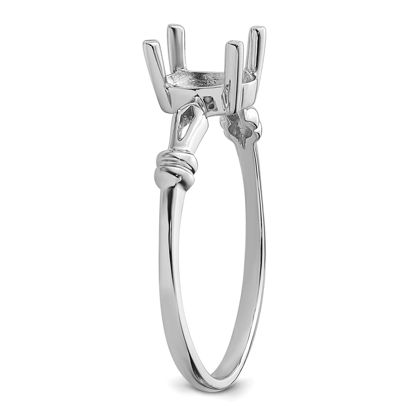 14k White Gold Holds 7x5mm Oval Gemstone Ring Mounting