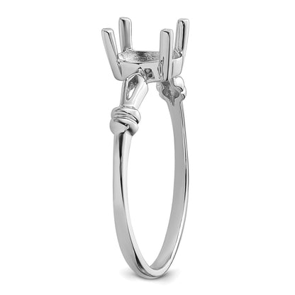 14k White Gold Holds 7x5mm Oval Gemstone Ring Mounting