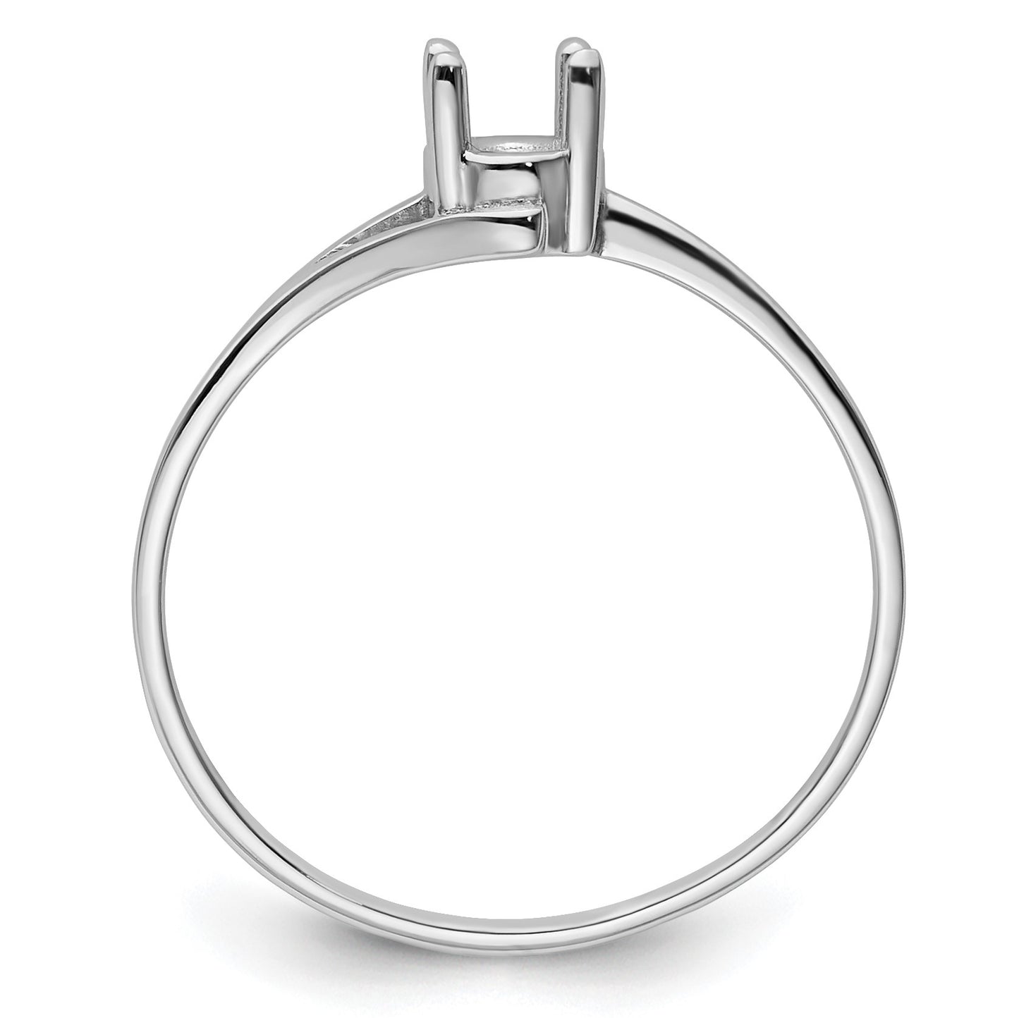 14k White Gold Holds 6x4mm Oval Gemstone Ring Mounting