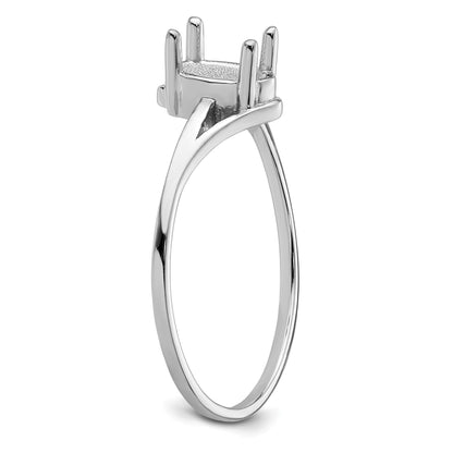 14k White Gold Holds 6x4mm Oval Gemstone Ring Mounting