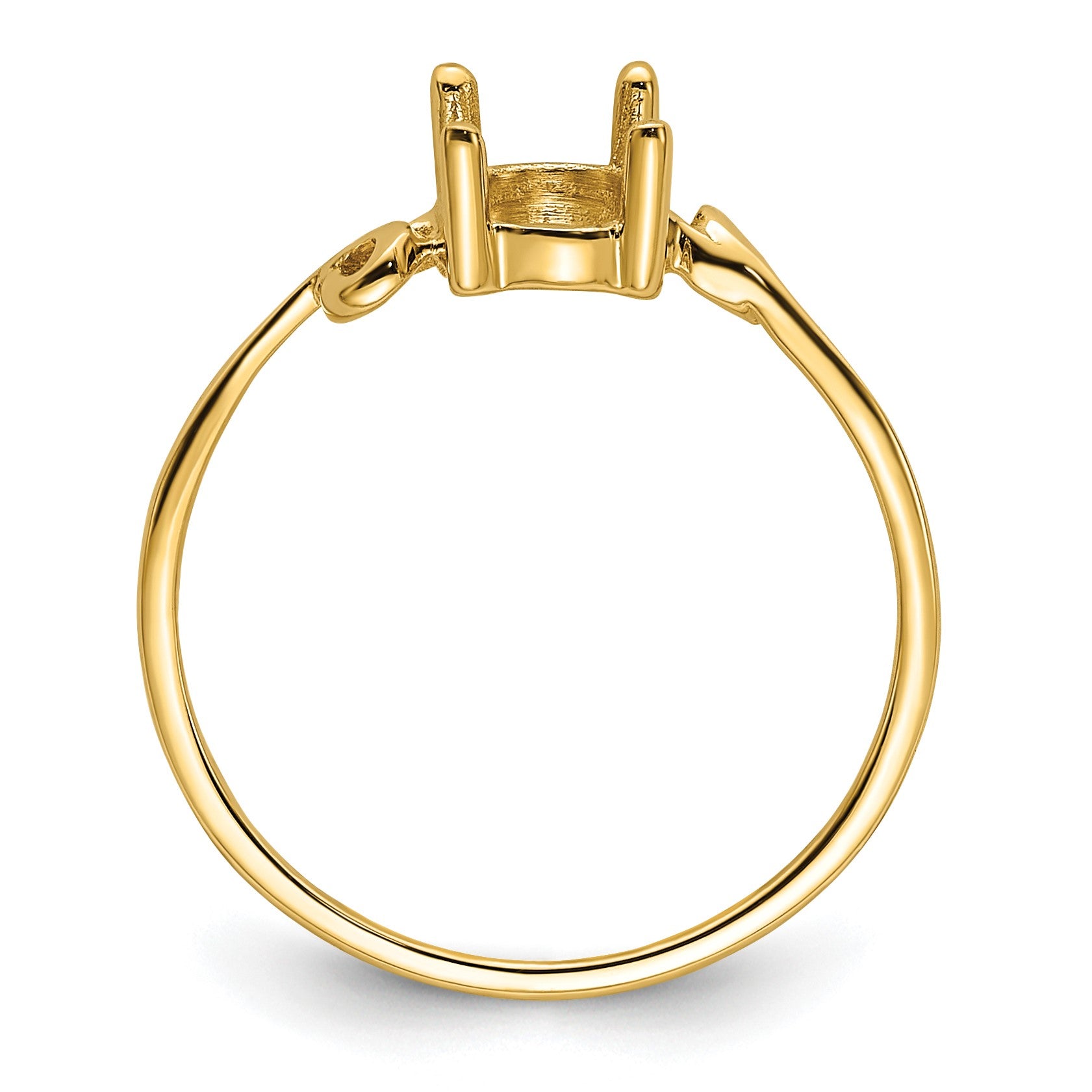 14k Holds 7x5mm Oval Gemstone Twist Ring Mounting