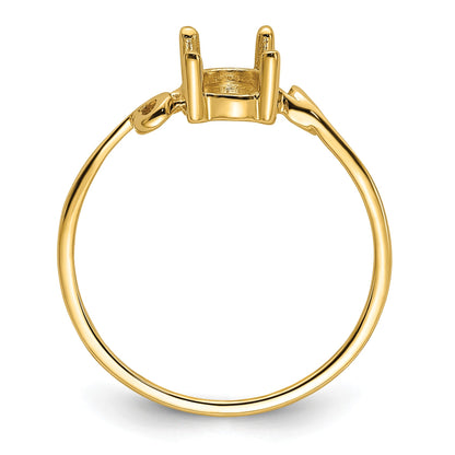 14k Holds 7x5mm Oval Gemstone Twist Ring Mounting