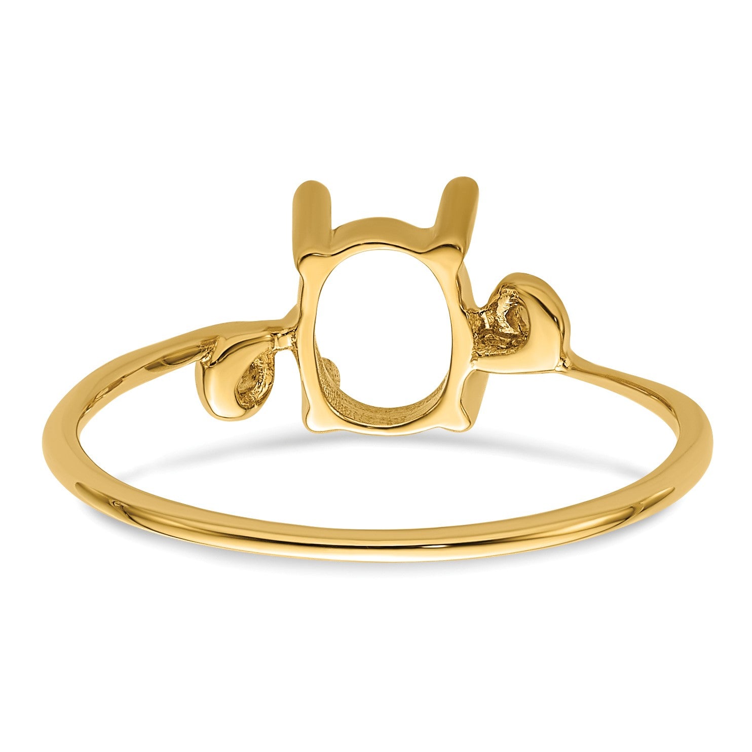 14k Holds 7x5mm Oval Gemstone Twist Ring Mounting