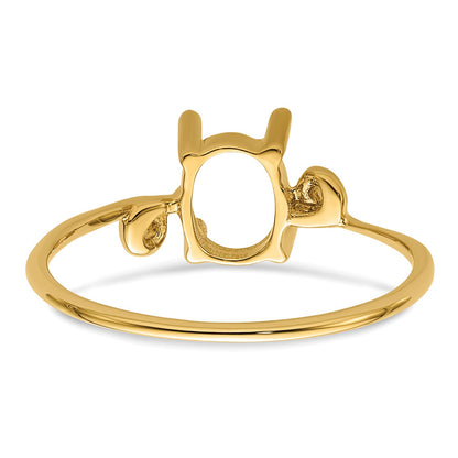 14k Holds 7x5mm Oval Gemstone Twist Ring Mounting