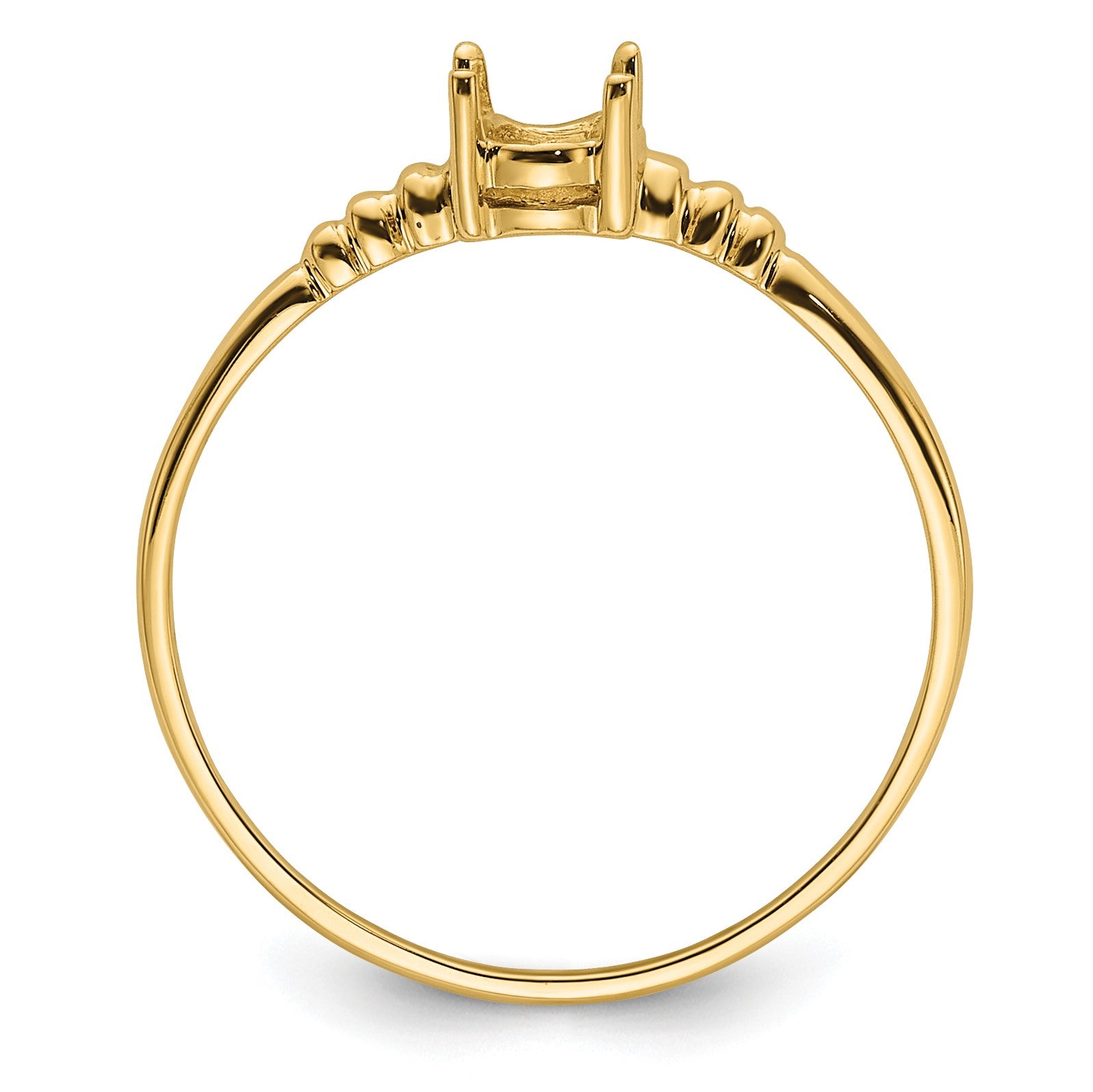14k Holds 6x4mm Oval Gemstone Ring Mounting