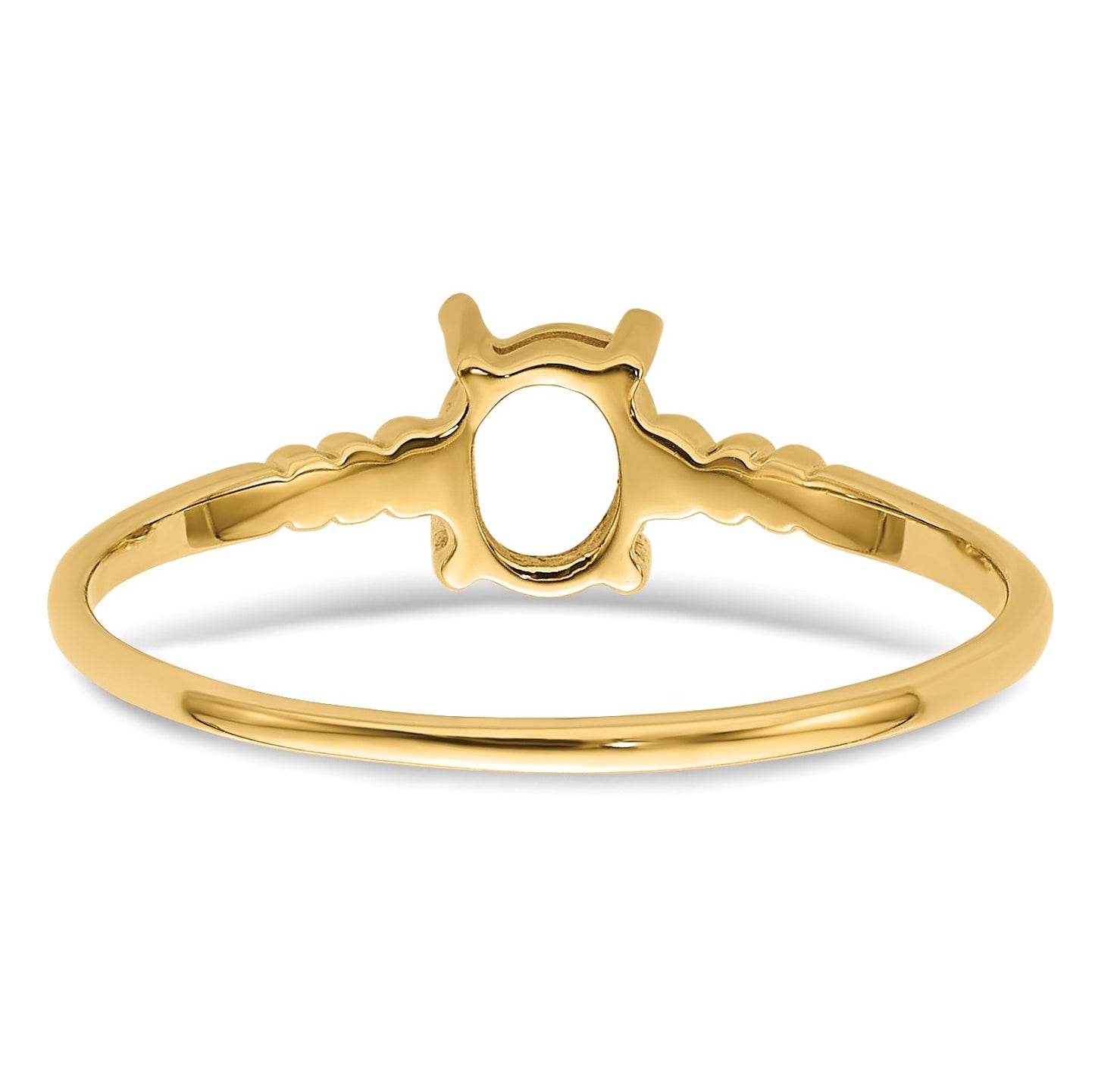 14k Holds 6x4mm Oval Gemstone Ring Mounting