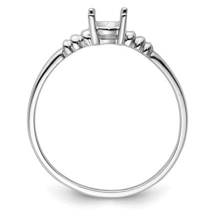14k White Gold Holds 6x4mm Oval Gemstone Ring Mounting