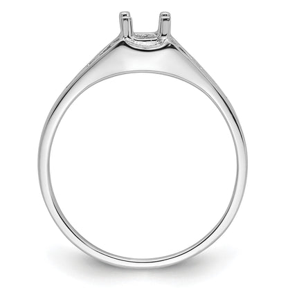 14k White Gold Holds 6x4mm Oval Gemstone Filigree Ring Mounting