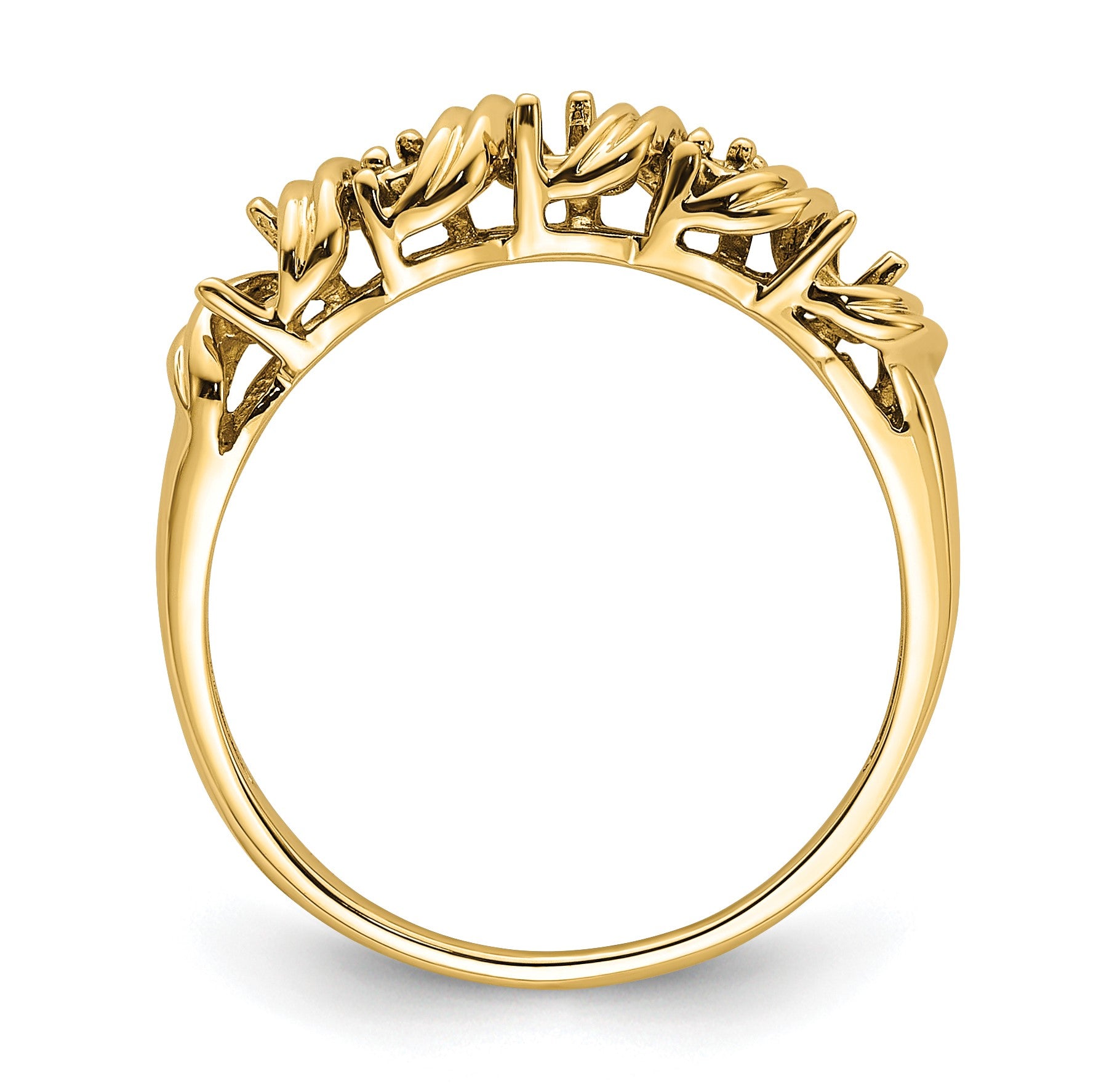 14k Holds 2-1.4mm and 3-2.75mm Stones Twist Ring Mounting
