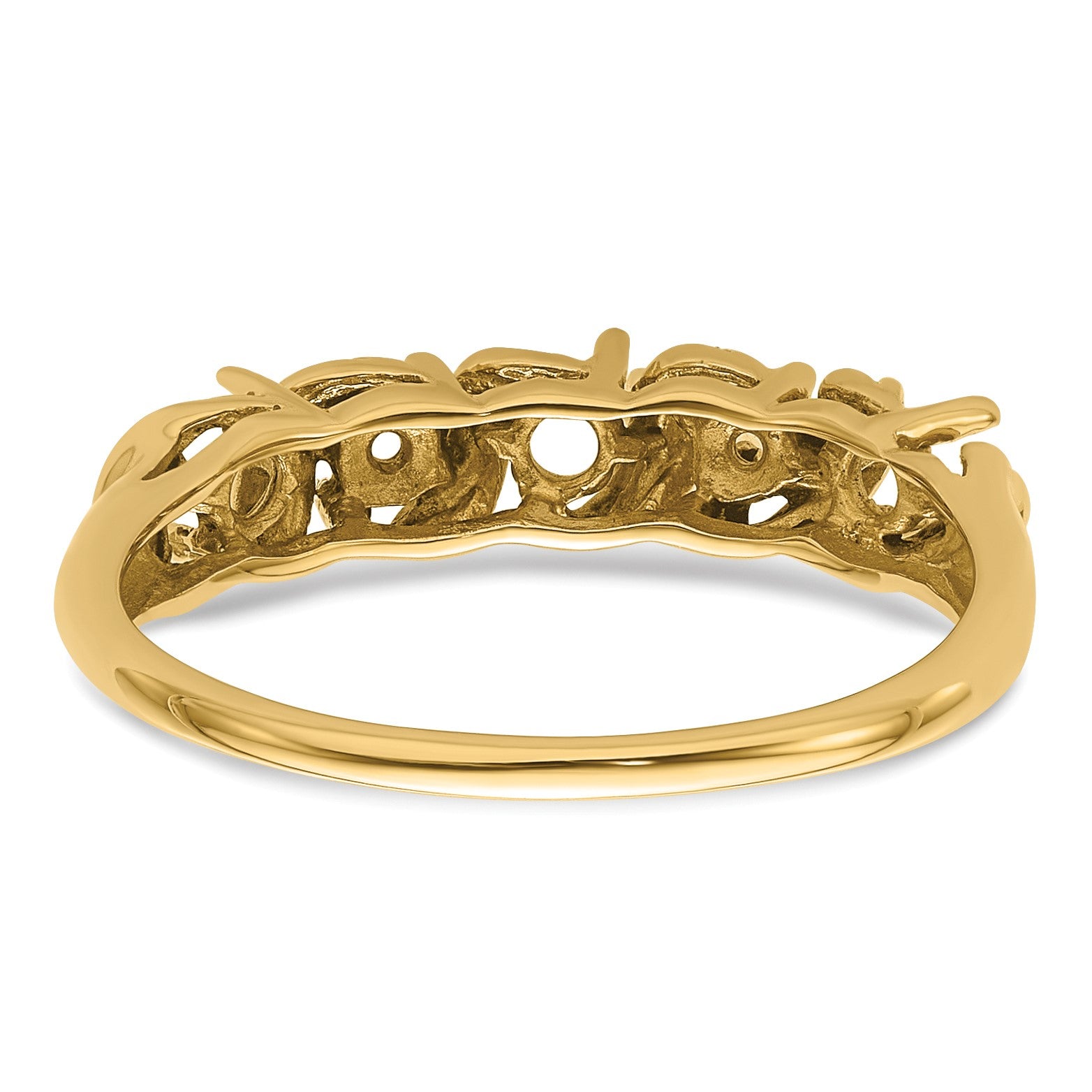 14k Holds 2-1.4mm and 3-2.75mm Stones Twist Ring Mounting