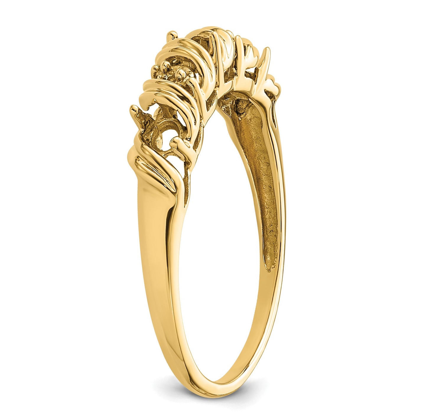14k Holds 2-1.4mm and 3-2.75mm Stones Twist Ring Mounting