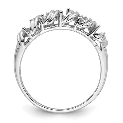 14k White Gold Holds 2-1.4mm and 3-2.75mm Stones Twist Ring Mounting