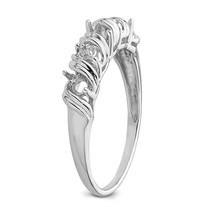 14k White Gold Holds 2-1.4mm and 3-2.75mm Stones Twist Ring Mounting
