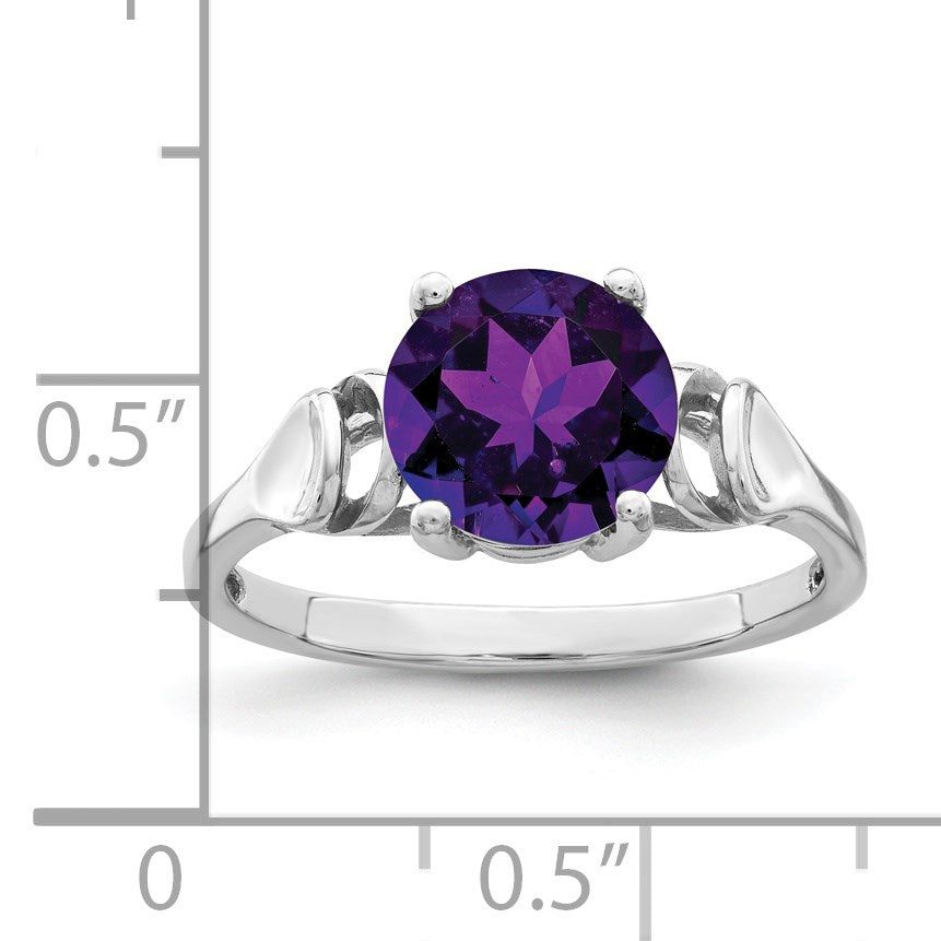 14k White Gold Holds 8mm Round Gemstone Ring Mounting