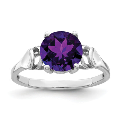 14k White Gold Holds 8mm Round Gemstone Ring Mounting