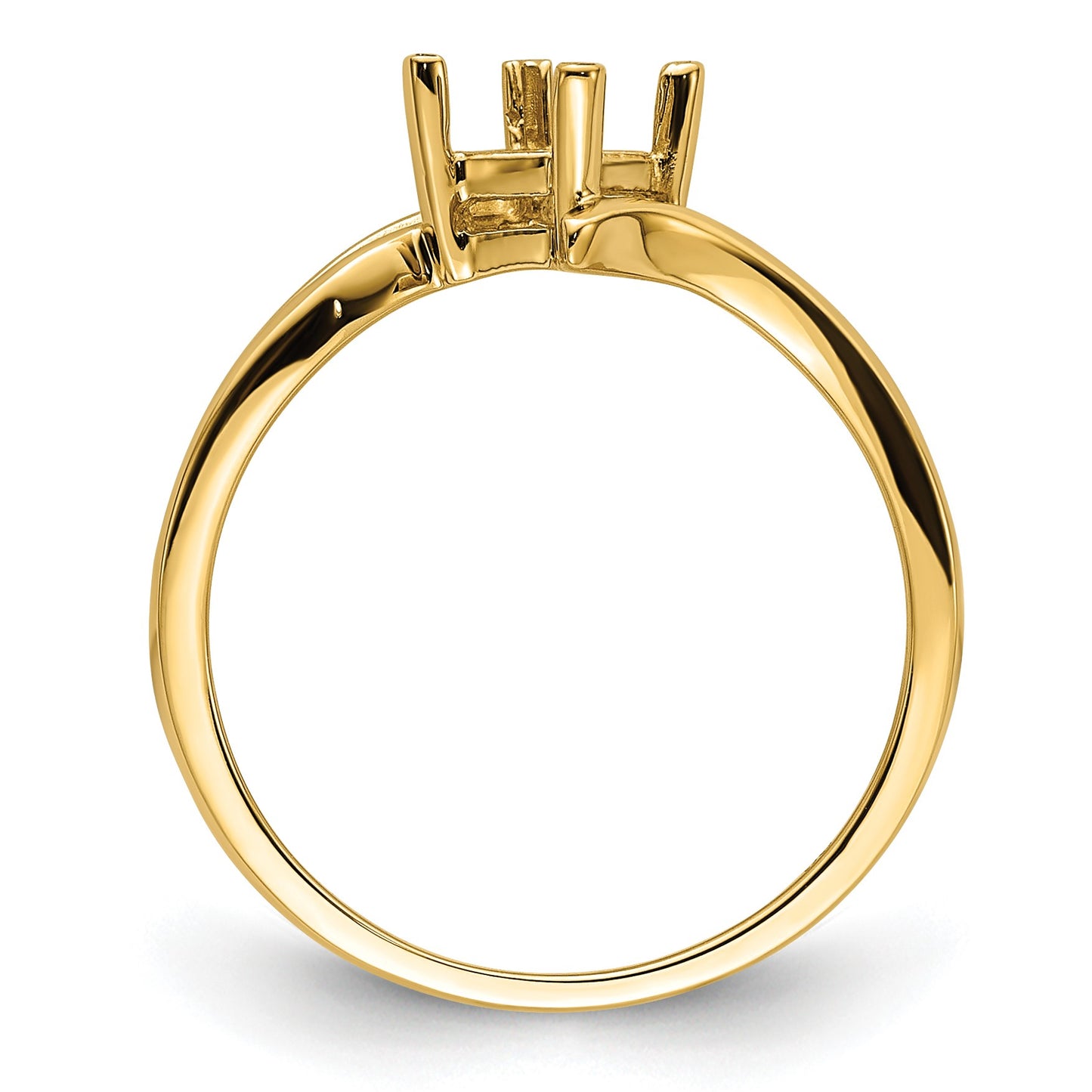14k Holds 4mm Princess-cut Gemstone Ring Mounting
