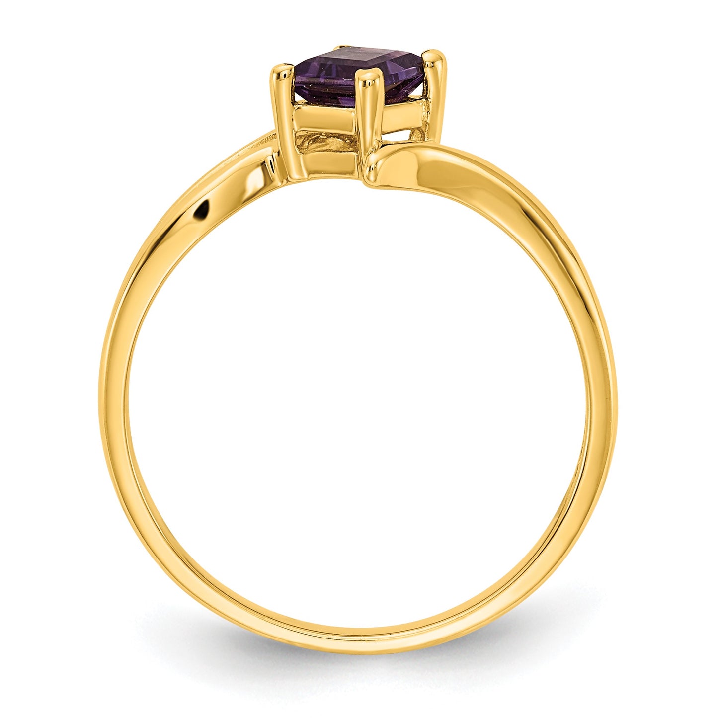 14k 4mm Princess-cut Amethyst Ring
