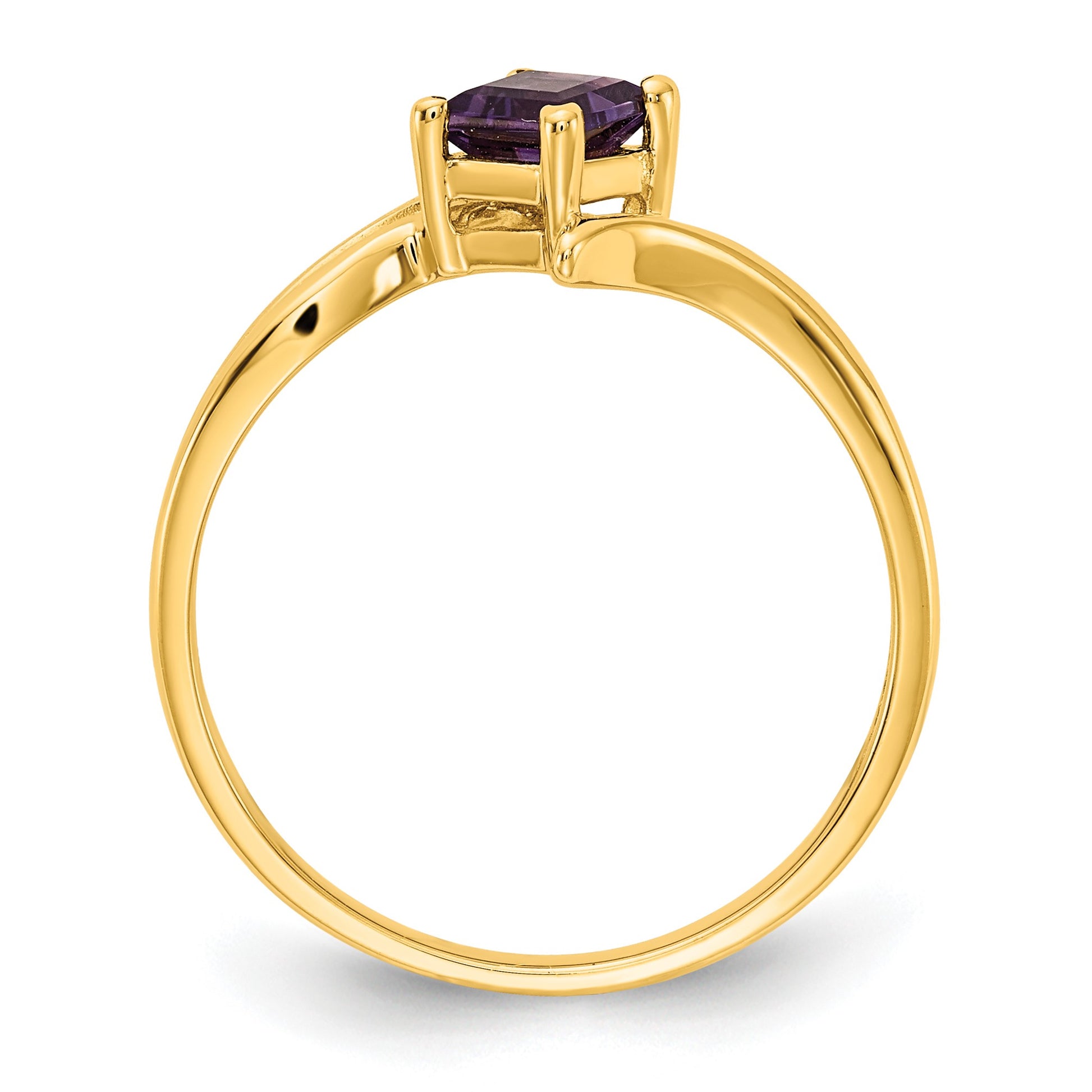 14k 4mm Princess-cut Amethyst Ring