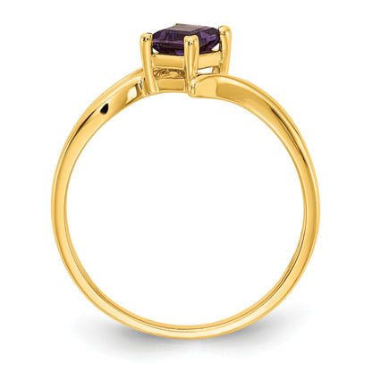 14k 4mm Princess-cut Amethyst Ring