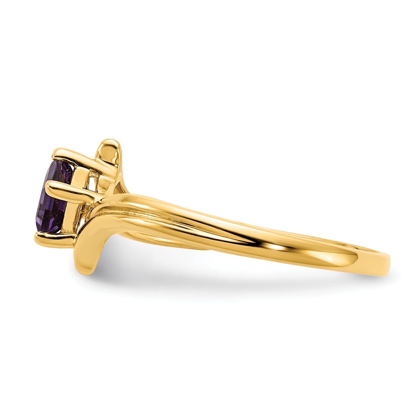 14k 4mm Princess-cut Amethyst Ring