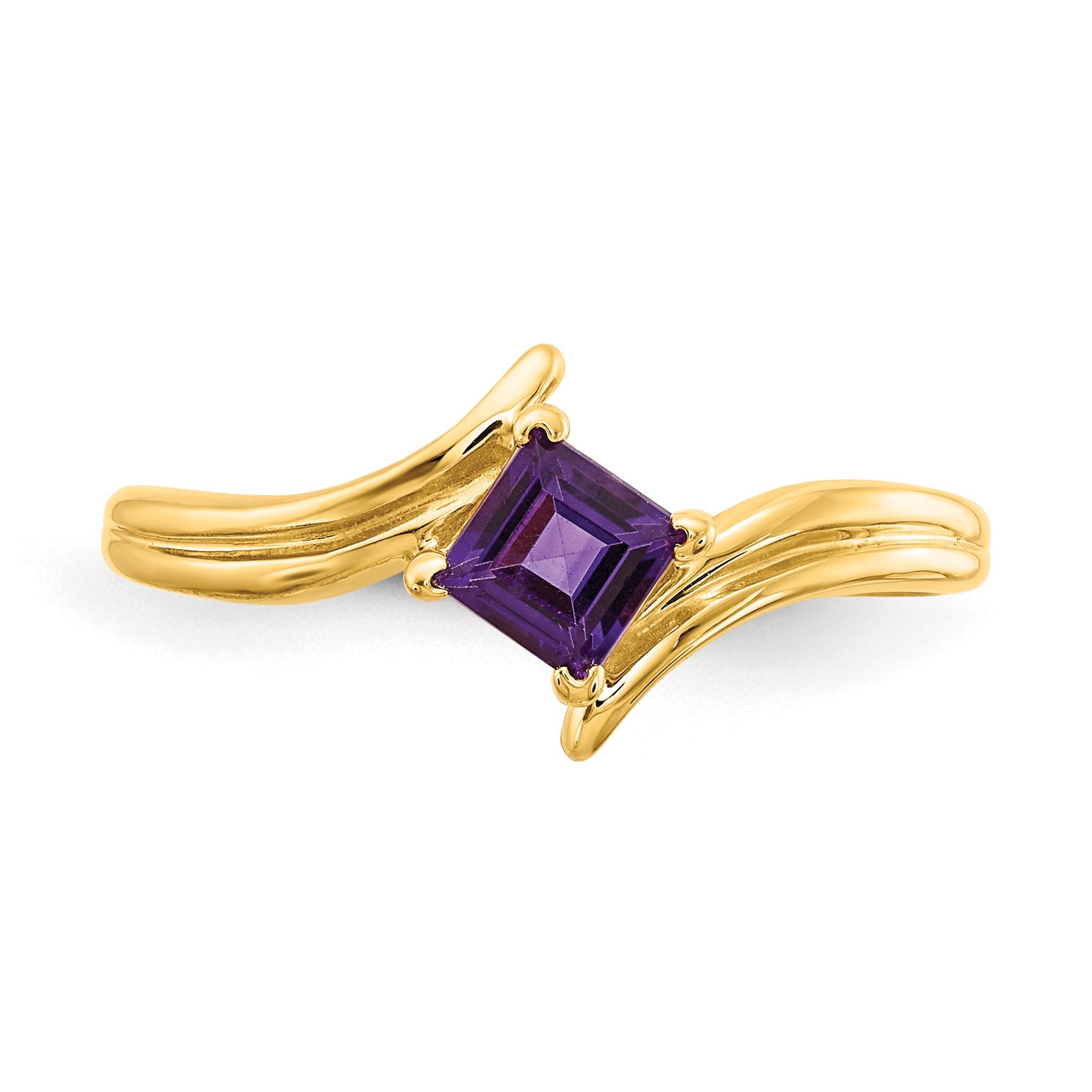 14k 4mm Princess-cut Amethyst Ring