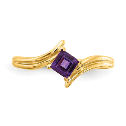 14k 4mm Princess-cut Amethyst Ring