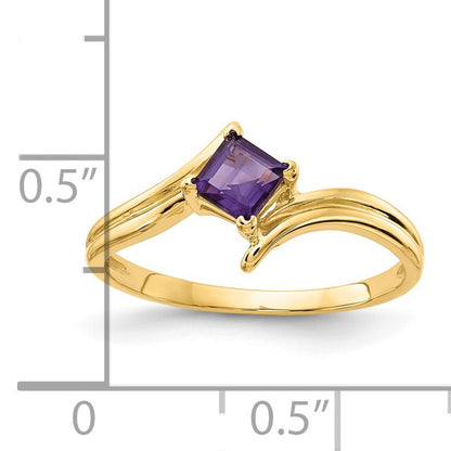 14k 4mm Princess-cut Amethyst Ring