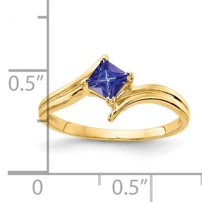 14k 4mm Princess-cut Tanzanite Ring