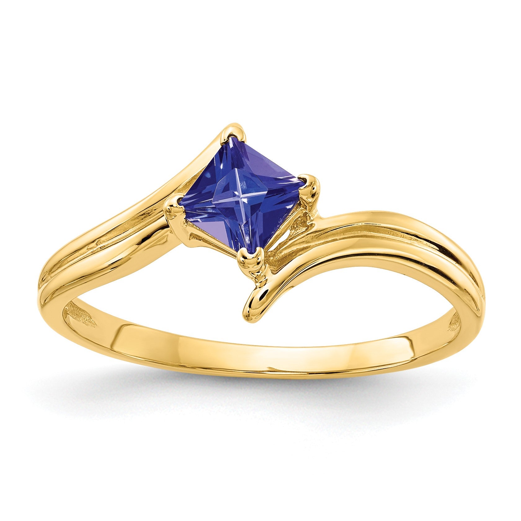 14k 4mm Princess-cut Tanzanite Ring