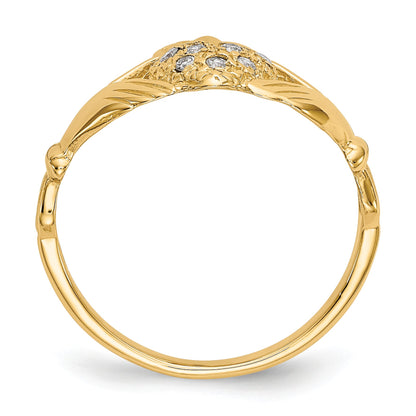 14k 1/10 carat AA Diamond Claddagh Ring