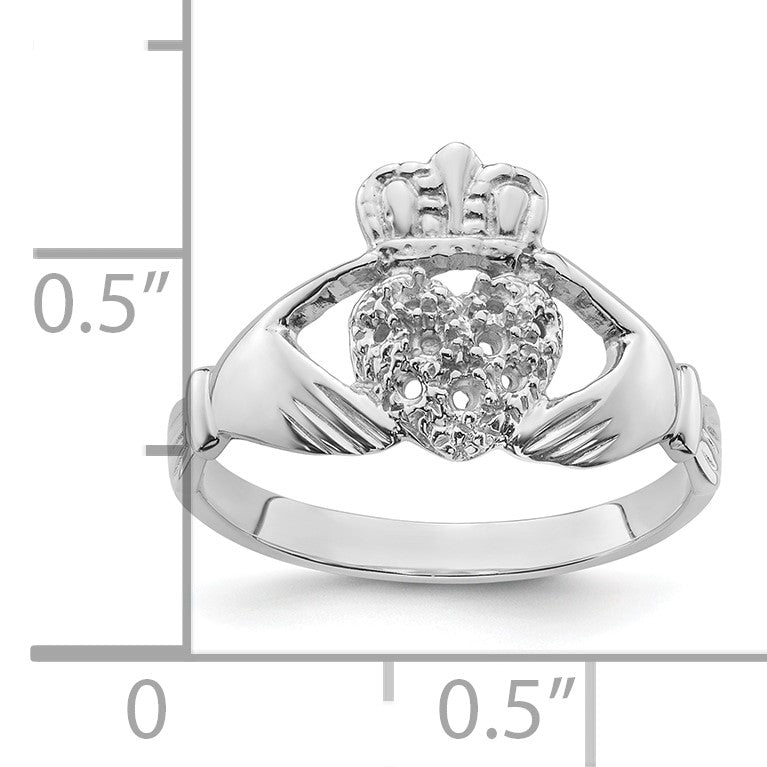 14k White Gold Claddagh Ring Mounting