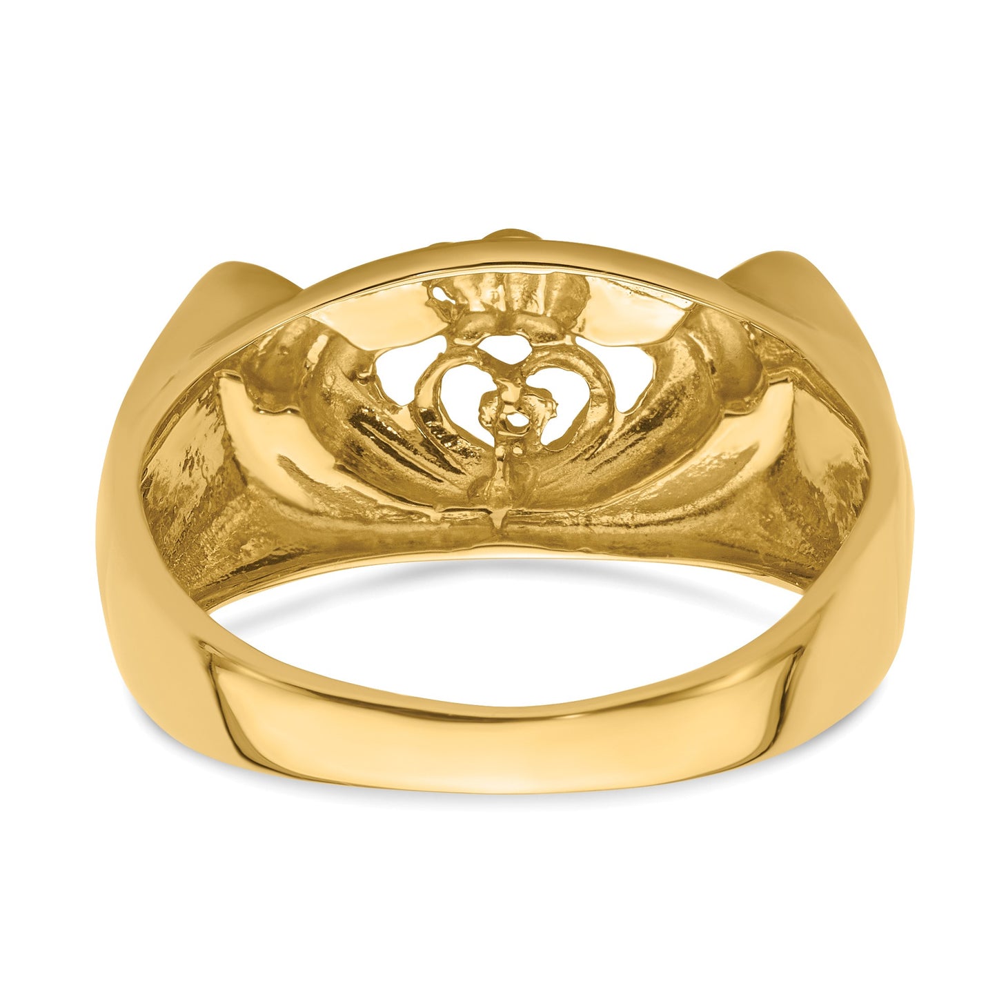 14k White Gold Mens Claddagh Ring Mounting