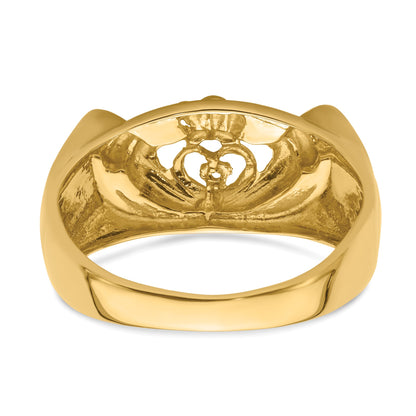 14k White Gold Mens Claddagh Ring Mounting