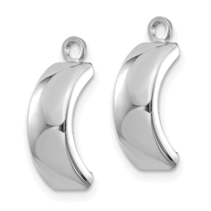 14k White Gold Polished Curved Earring Jackets